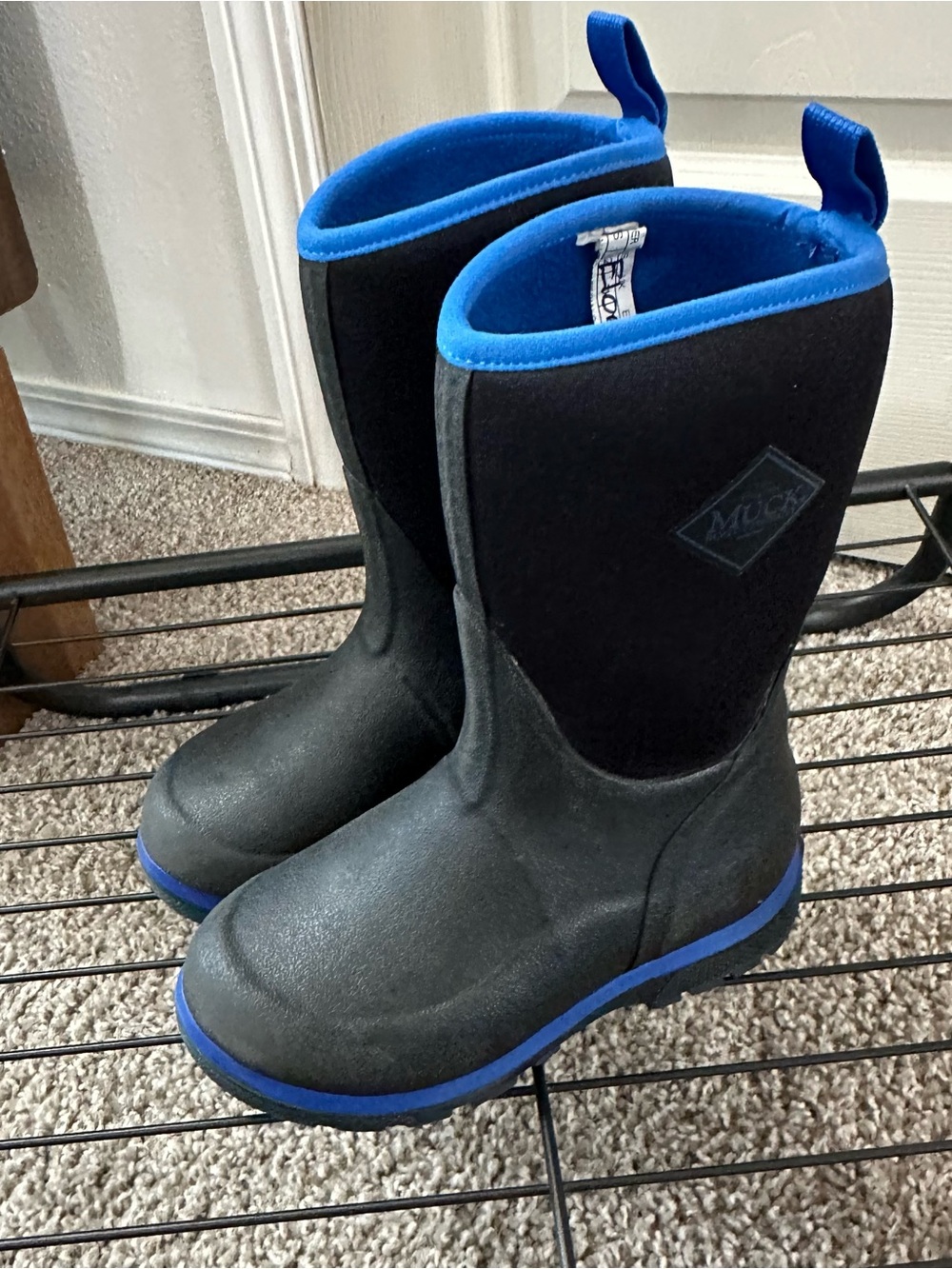 Muck Boots Kids' Black and Blue Waterproof Mid-Calf Rain & Snow Boots